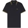 BOSS Polo da Uomo Paul in Cotone Elasticizzato Slim Fit con Marchio, Nero, XXL