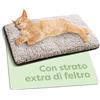 Knupis Tappeto Cuscino Autoriscaldante Gatto e Cani 60x45cm - Cuccia Coperta Termica per Gatti - Riduzione del Rumore - Rivestimento Lavabile - Con Fondo Antiscivolo (Marrone)