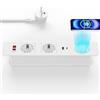 Sewingvr Presa da tavolo con USB C PD20W, presa da incasso con USB e ricarica wireless, ciabatta da incasso con interruttore, presa da tavolo per scrivania da tavolo, cavo da 2 m