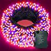 SIGANDG Lucine LED Decorative a Batteria Con temporizzatore,IP44 8 modalità 5 metri 50 LED Filo Luci Natale LED,Fairy Lights,per Halloween,Natale,Feste,Matrimonio (Viola e Arancione)