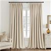 EMEMA Tende a cordoncino semi-oscuranti, isolanti in velluto, 2 pezzi, 140 x 245 cm, tende moderne per soggiorno e camera da letto, tenda spessa in raso termico, beige