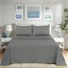 CHARKHAH Lenzuola in policotone, per letto singolo, matrimoniale, king size, ultra morbide, in tinta unita, in colori alla moda, ideali per biancheria da letto invernale ed estiva (grigio,