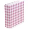 Craftelier - Album Vichy in cartone stampato a righe (15,2 x 20,3 cm) | Sistema di 2 anelli a D in metallo bianco | Copertina rigida e robusta | Dimensioni 22,5 x 23 x 6 cm - Rosa