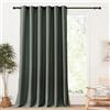 PONY DANCE Pannelli Divisori Tende Oscuranti con Anelli Tenda Termica Isolante Freddo Moderne per Soggiorno Curtain Camera da Letto 1 Pezzo L 200 x A 245 cm, Verde Grigiastro