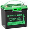 HYSINCERE Batteria Litio Mini LiFePO4 12V 100Ah con LED 100A Intelligente BMS & Max 15000