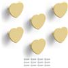Poliplast - Set da 6 Maniglie, Design a Cuore, Modello 313, per Bambini, Verniciato a mano, Colore Giallo