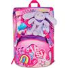 SJ GANG STYLE JAM GANG Zaino Scuola Estensibile Big, Fucsia, Zaino con Divisorio Interno, Tasca per Borraccia, Peluche Coniglietto Abbinato, 24 L, Zaino Scuola Elementare, Zaino Bambina