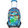 SJ GANG STYLE JAM GANG Trolley Scuola Jack 3 Ruote, Multicolore, 3 in 1, Zaino Triplo Uso con Carrello Sganciabile, 33 L, Zaino Scuola Elementare, Zaino Bambino
