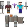 Mattel Minecraft - Raid nel Villaggio, set da collezione dal design pixelato ispirato al videogioco con Steve, un Capitano Raid, un Ravager e 3 accessori inclusi, 6+ anni, JJT18