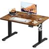 Devoko 100x60 cm Scrivania Regolabile in Altezza, Scrivania Elettrica per Lavoro in Piedi, Scrivania da Ufficio e Casa, Standing Desk Scrivania Studio in Casa con Piano Assemblato, Marrone