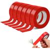 OFFCUP Nastro Isolante, 6 Pezzi Nastro Adesivo Isolante, Nastro Elettrico Rotoli, Per Isolare, Riparare e Legare, Ottimo per Elettriche, Automobilistiche e di Attrezzature (Rosso)