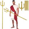 LETSHOLD Tridente 152 cm, Tridente Poseidone Armi Carnevale, Costume di Nettuno per Adulti Carnevale Halloween Festa a Tema Gioco di Ruolo Costume da Diavolo (A)