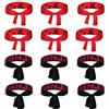 Jokureao Set di 12 fasce per capelli Ninja, accessori per feste ninja, colore nero, rosso, fascia per feste di compleanno, karate