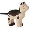Holztiger 80540 - Gatto in Legno, Piccolo, Colore: Nero/Bianco