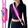 Samlior Cintura Riflettente a LED con Tasca per Cellulare Impermeabile, Bande Catarifrangenti Running, Ricaricabile Cintura di Sicurezza a LED Camminare di Notte (Rosa)