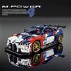 Bmw M4 Da Costruire 4556 Pezzi Da Corsa Scala 1:8 Mattoncini Technic Bianca New