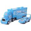 STARTONYOU Pixar Cars 3 2 pezzi Chick Hicks Lightning McQueen Zio Contenitore Camion 1:55 Diecast Metallo Modle Giocattolo Regalo di Compleanno per Bambini (Colore: Re