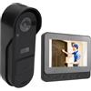 Tonysa Videocitofono con Obiettivo Fisheye da 8 MP, Visione Notturna, Conversazione Bidirezionale, Schermo da 4,3 Pollici, Telecamera per Campanello Wireless Bidirezionale Impermeabile