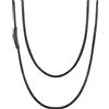 U7 Collana Uomo Pelle Sintectica Caucciù Impermeabile Nera per Collane 2 mm Larghezza Sottile 61 cm Lunghezza Collana Uomo Caucciu con Chiusura Nera