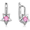 butterfly Orecchini Per Bambini In Argento Con Design A Stella E Cristalli Rosa 925