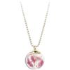 Gioielli Botanici Collana Hanami Inox oro, Ampolla in Vetro con Fiori Naturali di Ciliegio Giapponese