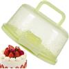 Raypontia Contenitore rotondo per torte con coperchio, diametro 22 cm, con maniglia, a forma di scatola, per torte e torte