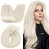 Ugeat Extension Capelli Veri Microring Biondi 40 cm 50g Extension Micro Ring Capelli Veri Biondo Platino Remy Lisci Micro Ring Capelli Umani 50ciocche 60A
