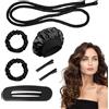 Lwtsrp Ferro Arricciacapelli Senza Calore, Fascia Bigodini Capelli in Satin con Cappuccio, Bigodini per Styling Capelli, Heatless Hair Curler, Fascia Morbida Curler Arricciacapelli per Capelli Medi Lunghi