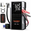 WOLFBOX Avviatore di emergenza da 3000A con compressore d'aria, batteria portatile da 160psi, avviatore di emergenza con ricarica rapida da 65W, pacchetto di salto da 12V (motore diesel da 8 litri)