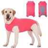 Axcimond Body per cani dopo l'operazione, protezione contro le perdite, mantellina medica per cani, taglia S, rosa, maglietta medica per cani, tuta con chiusura a strappo, alternative a coni e collare