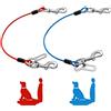 Mi Metty Cintura Sicurezza Cani Auto,cintura per cani auto in filo d'acciaio a prova di masticazione,per con doppia clip e fissaggio di bloccaggio (32 inch/80cm, Rosso+Blu)