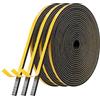 AiQInu Guarnizione Finestra Autoadesiva,3 Rotoli 6x3mm 15m Schiuma Nastro Paraspifferi Porta, Alta Densità Neoprene Adesivo Isolamento Nastro Sigillante per Anti Freddo, Rumore e Collisione