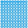 GamesMonkey® - Etichette Numeri Adesivi Cerchi - Azzurro - da 1 a 100 - (100-500 - 2500 pezzi)(10-25 mm) Vinile Impermeabile - Inventario Consecutivi (10 mm - 1,0 cm, 100 Pezzi - 1 Foglio)