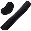 Yizhet Poggiapolsi per Tastiera e Mouse, Appoggio per Polsi da Tastiera in Memory Foam con Fondo Antiscivolo, Cuscinetto di Supporto Mouse Ergonomico per Computer, Ufficio, Casa, Gioco (Nero)