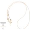 Reownest Cordino per Cellulare, Laccetto Universale da Collo per Telefono con 2 Patch, Tracolla Regolabile in Pelle Intrecciata, Collana Compatibile con la Maggior Parte degli Smartphone, Beige