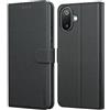 Leacckl Cover per Samsung Galaxy A07 4G, Custodia a portafoglio in Pelle PU Premium [Magnetica a Scatto] [Funzione Stand], Nero