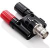 KUOQIY Spina Femmina BNC a 2 x 4mm Doppio Banana Presa Femmina Binding Post Adattatore Coassiale, RF Coassiale Splitter, Adattatore Connettore BNC Femmina a Banana Femmina per Oscilloscopio