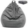 GBKDQQ Pouf per bambini e adulti, 100 x 120 cm, XL, senza imbottitura, per interni ed esterni, decorazione del soggiorno (grigio scuro)