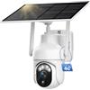 Geekee Telecamera di sorveglianza 4G LTE, per esterni, con scheda SIM, orientabile a 355°/95°, senza fili, senza Wi-Fi, per esterni, con visione notturna 2K, rilevamento PIR, audio a 2 vie, IP65