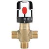 lyrlody Valvola Miscelatrice Termostatica, Valvola di Controllo della Temperatura Dell'acqua con Attacchi Maschio da 1/2 NPT, Controllo del Termostato, Ottone Massiccio