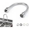 PHMING 30 cm Prolunga Lavandino Cucina, In Acciaio Inox Prolunga per Rubinetto Lavandino, Regolabile 360° Estensione-Rubinetto, con Adattatore Filettato Interno/Esterno e Guarnizione, per Rubinetti