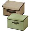 CALLYSONIC Scatola portaoggetti con coperchio, contenitore con manici, set da 2 pezzi, 27 x 20 x 16 cm, organizer per cassette con coperchio, scatole per l'organizzazione di armadi, vestiti (colore misto)