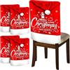 ZZQVIP Set di 4 Coprisedia Natalizi, 65x50cm in Velluto con Decorazione a Sfera Bianca, Coprisedie per Casa o Ristorante, ideali per Decorazioni Natalizie e Feste con Coprisedie Natalizie