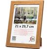 3-B Cornice portafoto ISEO - marrone (rovere) - 21 x 29,7 cm (A4) - Cornice in legno, cornice per documenti con vetro acrilico