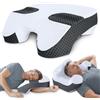 SAHEYER Cuscino braccio Memory Foam, Cuscino Ergonomico Cervicale per Dormire, Cuscini per chi Dorme di lato con foro per le braccia,Bianco