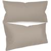 npluseins federe in tinta unita in confezione da 2 e dal design discreto 1154.1498, 40 x 80 cm, beige