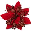 Smast 15 Fiori Per Albero Di Natale 14 Cm Con Clip Incluse - Decorazioni Albero Di Natale, Stella Di Natale Fiore Perfetta Per Decorazioni Natalizie, Addobbi Natalizi, Ghirlanda Natalizia - New 2025
