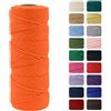 MOMAHUA 2mm Cotone Macramè 100% Naturale,Arancione 100m Filato Non Sbiancato Senza Chimici per DIY, Bomboniere, Decorazioni - Cordame in Cotone per Crafts