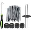 Changyeah Picchetti Giardino,Changyeah Picchetti Giardino,50 ancoraggi a terra + 50 dischi tamponi,picchetti a forma di U,Antiruggine,Picchetti Telo Pacciamatura,per Il Giardinaggio, Erba Artificiale