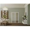 Blocco porta reversibile a due battenti 2 x H204 x L73 cm in Alluminio e Vetro temperato Bianco - MASERU